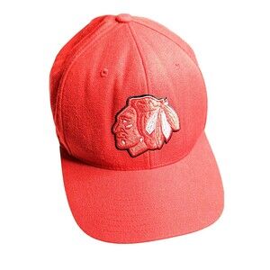 Chicago Blackhawks Snapback Hat Cap Red Throwback 90s Vintage Mitchell & Ness